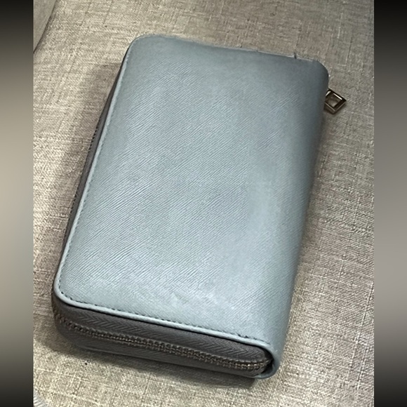 Prada Gray Saffiano Lux Zip-Around Wallet - Picture 4 of 10
